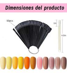 Tendencia200 Piezas Muestrario Abanico Con Aro Uñas AlmendraCalidad premium - Negro - Ver 8