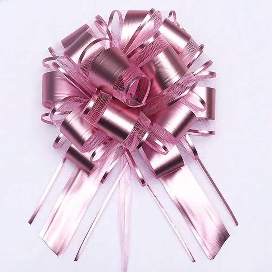 6pcs Pull Bows,Pink Bows For Gift Wrapping Pull Bows For Wedding Baskets,6 Inches Diameter Gift Bows,Decorate Gifts Such As Christmas,Valentine's Day,And Parties (Pink),Pink - 粉色 - 查看 1