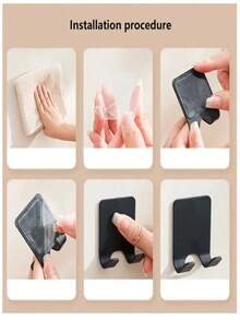 Drill-Free Razor Storage Rack, Wall-Mounted Power Cord Plug Hook, Wall-Mounted Clothing Bag Storage Hook, Multi-Functional Wall-Mounted Razor Holder: A Multi-Functional Solution! Plastic Razor Wall Hook, Multi-Functional Drill-Free Power Plug And Razor Holder And Mobile Phone/Bag Storage Rack. - Black - View 7