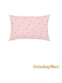 1/2Pcs Pink Gold Heart Print Kids Bedding Set, Reversible Purple Glitter Duvet Cover With Pillowcase, Cute Girly Toddler Bedding - Multicolor - View 8