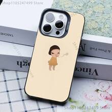 Funda de teléfono Cute Y-Yoshitomo N-Nara para iPhone 17 16 15 14 13 12 11 Ais/Pro/Max/Plus, cubierta negra de TPU - z5 - Ver 3