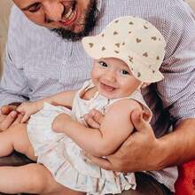 Sombrero de Sol para Bebé, Sombrero de Bebé Niña y Niño de 3 a 12 Meses, Gorro ala Ancha de Sol con Puro Algodón, Gorro de Playa para Días de Campo o Salir para Bebés y Niños Pequeños,36984362 - Azul Marino - Ver 2