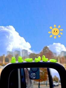 8pcs Cute Caterpillar Micro Landscape Car Decor, Cartoon Dashboard Ornament, DIY Gardening Decoration Accessories