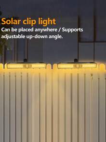 1个太阳能围栏灯，带夹子和墙壁支架，运动传感器，3种照明模式，便携式安全灯，智能太阳能灯，适用于围栏、后院、露营