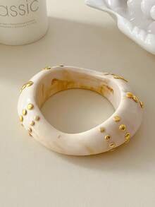 1pc Exaggerated Geometric Rivet Bracelet, Versatile Jewelry Accessory For Daily Wear, Party, Vacation, Boho Style - Geometric Metal Bracelet - View 18