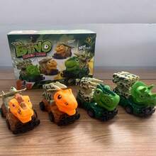 TendenciaJuguetes De Dinosaurios Coche Para Niños  4pcsCalidad premium - Coche de bomberos de dinosaurio - Ver 4