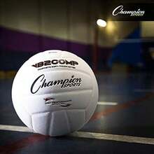 Champion Sports VB Balón de Voleibol Oficial de Cuero sintético, Varios Colores - Negro/Blanco - Ver 4