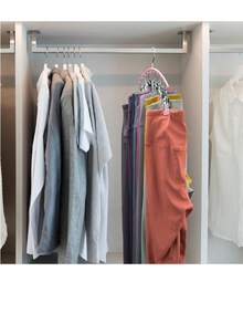 Legging Organizer for Closet, Metal Yoga Pants Hanger w/Rubber Coated 1 Pack w/10 Clips Hold 10 Leggings, Hangers Space Saving Hanging Closet Organizer for Closet Organizers and Storage-Pink - Rosa - Ver 6