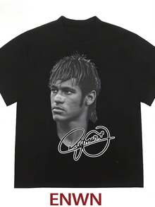 American Retro Hip Hop T-Shirt 's Loose Cotton Crew Neck Y Soccer Tee - 款式6 - 查看 1