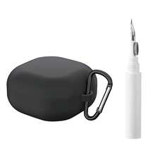 DO AS YOU WISH غطاء سيليكون + فرشاة تنظيف مناسبة ل- Galaxy Buds Live/Buds Pro/Buds 2/Buds2 Pro/Buds FE 5 موديلات، مع خطاف للتعليق، مادة السيليكون الناعمة توفر قبضة مريحة، غطاء واقي بلون صلب جميل - الأسود - مشاهدة 9
