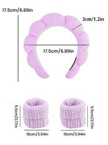 3pcs Ultra-Soft Microfiber Spa Headband/Wristband Set: 1pc Cleansing Headband, 2pcs Cleansing Wristbands, 1pc Makeup Headband, 1pc Skincare Headband, 1pc Fluffy Sponge Headband, 1pc Plush Sponge Headband, 1pc Soft Absorbent Towel Headband. Suitable For Skincare, Makeup Removal And Bathing. An Ideal Choice For Girl And Girls. Skincare Headband, Beauty, Skincare Products, Spa, Self-Care, Skincare Tools, Facial Care, Beauty Supplies, Skin, Facial Cleanser, Facial Care. - Multicolor - View 12
