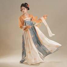 Yanli Adult Hanfu Women's Clothing Spring/Summer New Style Super Fairy Flowing Chinese Style Embroidered Qi-Xiong Ruqun - 橘色 - 查看 6