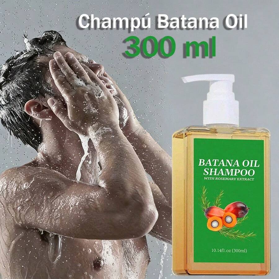 Batana Oil Shampoo,Champú Batana con Extracto de Romero para nutrir el cabello, champú para dar volumen y proteger el cabelludo-300ml - Verde - Ver 1