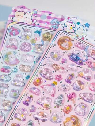 3D Cute Stickers, Exquisite Decorative Stickers, Made Of Sponge And Plastic, Two Styles Available. Can Be Used To Make Sticker Books, Notebooks, Refrigerator Magnets, And Decorate Phone Cases. Also Suitable For Family Gatherings, Birthday Parties, Christmas, And Other Occasions. Recommended As Gifts For Friends And Children.