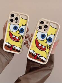 SPONGEBOB 1个卡通海绵宝宝极简设计防震手机壳，适用于三星/苹果17/16/15/14/13/12/11 Pro Max/12 Pro/14 Plus及其他型号 - 彩色 - 查看 3