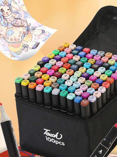 24/40/60/80/100/168/262 Colors Dual Tip Permanent Marker Pens, Suitable For Illustration, School Supplies, Back To School Season, Random Color Delivery