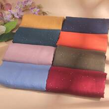 Fashion Scarf With Sequins,Shimmer Sparkle Glitters Shawl Viscose Cotton Lightweight Head Wrap Hijab,Red - Đỏ - Xem 9