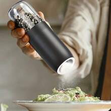 1pc Electric Salt And Pepper Grinder, Gravity Sensing Automatic Salt And Pepper Mill, Battery Operated (Batteries Not Included), Visible Capacity Container, Suitable For Outdoor BBQ, Home Kitchen, Restaurant, Party - Multicolor - View 11