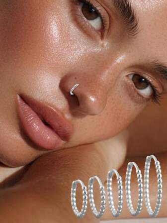 1 Peça Anel de Nariz Redondo de Bolinhas em Prata Esterlina S925, de Alta Qualidade, Estilo Retrô Coreano Único, Adequado para Uso Diário para Meninas, Também um Ótimo Presente para Namoradas, Mães e Irmãs