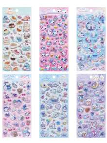 3D立体可爱贴纸，精致装饰贴纸，采用海绵和塑料材质制成。两种款式可选。可用于制作贴纸簿、笔记本、冰箱贴，以及DIY手机壳装饰。也适用于家庭聚会、生日派对、圣诞节等各种场合。推荐作为礼物送给朋友和孩子。 - 彩色 - 查看 3