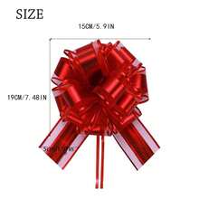 6pcs Pull Bows,Red Bows For Gifts Pull Bows For Wedding Baskets,6 Inches Diameter Gift Bows,Decorate Gifts Such As Christmas,Valentine's Day,And Parties (Red),Red - 紅色 - 查看 3