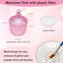 Monomer Dish Dappen Dish For Monomer Large Nail Cup For Nail Monomer  Nail Brushes Cup For Acrylic Liquid Powder Nail Glitter Gel Polish Remover Holder For Nail Salon Nail Art Busin, Nail Supplies, Makeup, - 粉色 - 查看 2