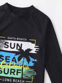 NB VEST Boys' Surf Set With Long-Sleeved T-Shirt And Boxer Briefs 2025 J3639 - Black - View 5