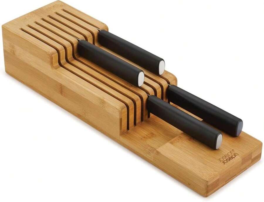 Joseph Joseph DrawerStore Compact Utensil Organizer For Kitchen Drawer Silverware, Flatware Tray, Large, Bamboo - MàuC - Xem 1