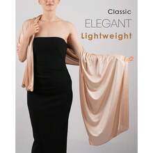 Sofier Satin Shawl Wraps For Women Evening Dresses Wedding Bridal Party Silky Scarf Formal Cover Up Bridesmaid Gifts,Champagne - 香檳色 - 查看 5