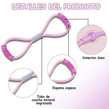 Bandas de resistencia, figura 8 bandas de ejercicio para mujeres y hombres, 8 bandas de resistencia en forma para brazos, expansor de pecho, yoga, gimnasio, fitness, cuerda de tracción elástica - Rosa - Ver 7