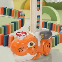 TendenciaAutomático Trenes Dominó 60 Pcs Pvc Para Niños 3-12 Años Naranja DinosaurioCalidad premium - 1 - Ver 2