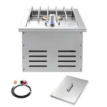 Parrilla individual  con quemador lateral para exteriores, 17 000 BTU, propano y gas natural - Plateado - Ver 8