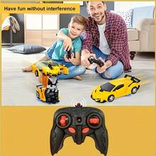 Coche RC - Juguetes de Transformación Robot para Niños y Adolescentes, Vehículo con Control Remoto a Escala 1:18 de 2.4Ghz con Rotación de 360°, Regalos Ideales de Cumpleaños y Navidad para Niños. Coche Transformable con Control Remoto: Rotación Completa de 360 Grados, Luminosas Luces LED, Coche de Juguete con Control Remoto, Regalo Ideal para Cumpleaños y Navidad. Modificando un Coche con Control Remoto: Giro Completo de 360°, Luces LED Elegantes, Coche de Juguete con Mando a Distancia, Regalo Ideal para Cumpleaños y Navidad. Coche de control remoto transformable de 2.4Ghz, un robot que se transforma con un botón y gira 360°, regalo perfecto para niños, ideal para Navidad y Acción de Gracias. - Rojo - Ver 9