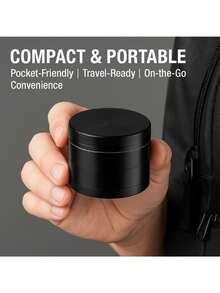 四层手动香料研磨器，不锈钢和锌合金材质 - 手摇式香料研磨器，适用于胡椒粒、丁香、孜然及各种厨房香料，轻巧设计，便于收纳或户外烹饪露营，黑色金属