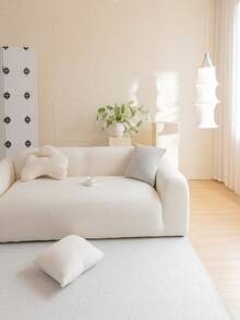 1pc Thick High Grammage Solid Color Plush Sofa Cover, Warm And Comfortable For Winter, Suitable For All Seasons, Anti-Slip And Dirt-Resistant, Removable And Machine Washable, Effectively Prevents Pet Scratching, Suitable For Living Room And Bedroom Sofa Protection And Decoration, Fits 1/2/3/4 Seater Sofas - Multicolor - View 5