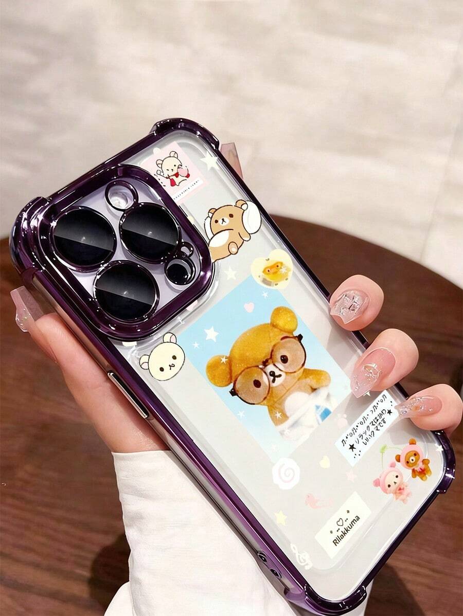 [Local Dilivery]2pc Cute Rilakkuma Cartoon Phone Suitable 17, 16e, 16, 15, 14, 13, 12, 11 Pro, XR XS X & 8 Plus - Shockproof Soft TPU Back Cover, Phone Cover Cute, Cute Phone Accessories, Rectangle Phone, Animal Phone, Charging, Playful Accessory, Kawaii Design, Lightweight Cover, Durable Material, Kawaii Lovers, Anime Fans - 13 - 查看 1