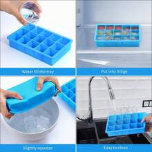 2pcs/Set (1 Ice Clip Included) 15-Cavity Square Silicone Ice Cube Tray With Silicone Lid, Multi-Cavity Silicone Ice Cube Mold, Whiskey Ice Cube Maker - Multicolor - View 11