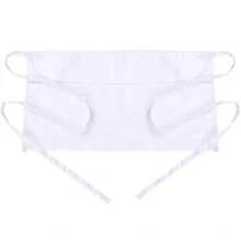 BOHARERS Waist Apron With 3 Pockets - Black Waitress Waiter Server Short Aprons - A-1包白色 - 查看 1