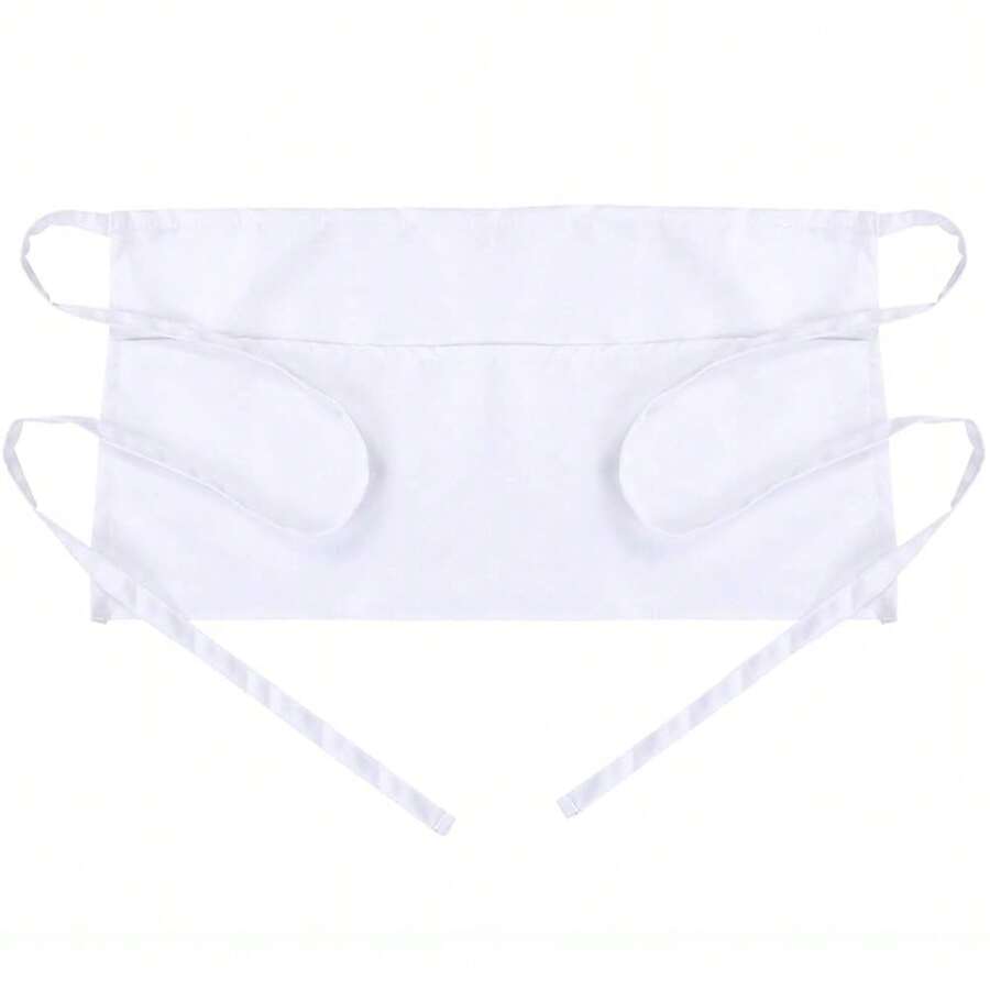 BOHARERS Waist Apron With 3 Pockets - Black Waitress Waiter Server Short Aprons - A-1包白色 - 查看 1