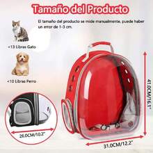 Mochila de Transporte para Mascotas Portátil de Viaje - Mochila Viaje para Gatos y Perros, Bolsa de Gato Espacial, Mochila Transportadora para Mascotas, 31 * 26 * 41CM, Rojo,37423956 - Púrpura polvoriento - Ver 2