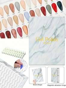 160/216/320 Color PU/Cardboard Nail Polish Display Book, Includes Fake Nail Stickers, Nail Design Display Book, Nail Art Tools, Fake Nail Stickers/Sets, Winter Nail Art Tools - Multicolor - View 3