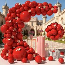 120pcs Balloon Garland, Assorted Size Balloons For Birthday, Party, Graduation, Wedding Decoration, Atmosphere Background, Party Supplies - Red - View 8