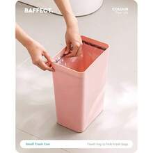 Small Trash Can With Lid Waste Basket Bathroom Garbage Can Dorm Room Essentials For Bedroom, Office, College-2.1 Gallon (Pink),Pink - 粉色 - 查看 4