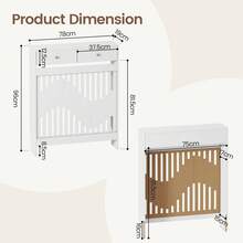 Jooli H Radiator Cover With Drawers, White Wooden Radiator Shelf Pipe Covers Cabinet With Wavy Grill For Living Room Bedroom Hallway - White - View 2
