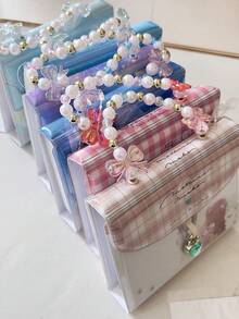 串珠链贴纸收藏册，可爱卡通动物贴纸，可重复使用贴纸，礼品收藏册，贴纸剪贴簿（带锁） - 彩色 - 查看 8