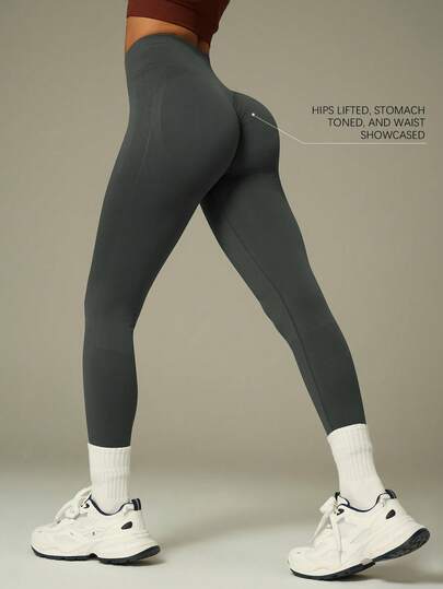 UONNOU 1 Piece Of Women's Sports Shaping Leggings, Shaping Pants, Sports Pants, Tights, Peach-Shaped Buttock Lifting, Waist Slimming And Tummy Control, Leg Shaping And Slimming, Wrinkle-Free Design To Prevent Embarrassment, Mesh Breathable Design, Seamless Knitted Fabric, Soft And Comfortable, High Elasticity And High Shaping, Classic Basic Style, Suitable For Sports, Outdoor Activities, Gym, Yoga, Running, Workout, Daily Wear, Casual Wear, Work, Street Style, Holiday Parties, Fashionable Sports And Casual Shaping Clothing, All Seasons, Spring And Summer Styles.