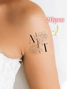 10/20/30/60张定制婚礼临时纹身贴纸，婚礼回礼，宾客肖像纹身贴纸，婚礼纹身贴纸，5种款式可选，婚礼装饰，婚礼回礼临时纹身贴纸，定制回礼，现代婚礼闪卡纹身贴纸 | 婚礼纹身贴纸 | 婚礼临时纹身贴纸，情人节礼物，结婚礼物，婚礼配饰，伴娘礼物，圣诞礼物，圣诞装饰，感恩节礼物，新年礼物，派对装饰，永恒之爱 - 彩色 - 查看 14