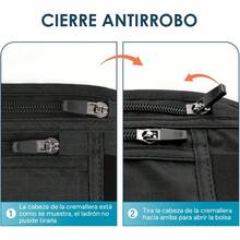 travel inspira Cinturón de Viaje Antirrobo con Protección RFID, Cremallera Segura y Bolsa Oculta para Pasaporte | Organizador Ultradelgado de Dinero en Efectivo | Viaje  y Ligero para Turistas - Negro-Grande - Ver 5