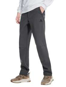 CAMEL CROWN 男士软壳抓绒内衬休闲运动裤，保暖、防风、防水、防静电，适合秋冬季穿着 - 碳灰 - 查看 6