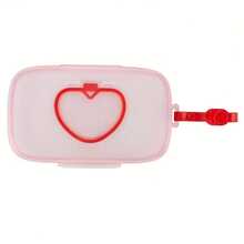PP Material Portable Heart-Shaped Wet Wipes Mask Storage Box With Press Buckle Design, Children's Travel Tissue Box - Màu xanh lam - Xem 4
